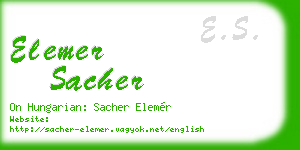 elemer sacher business card